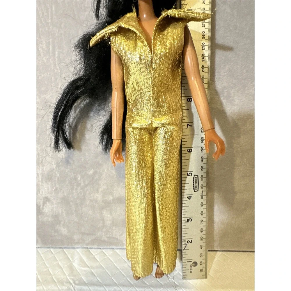 Cher Doll‎ MEGO 1975 w/ Gold Jumpsuit Clothing Vintage movable Hands